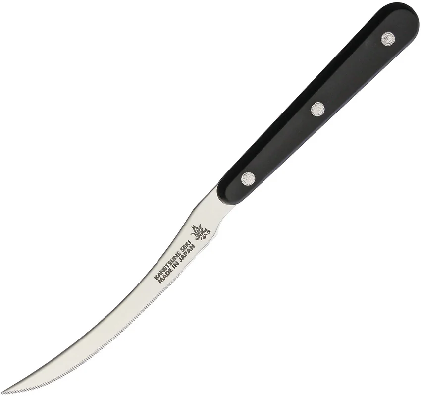 Kanetsune Tomato Slicer Kitchen Knife Black Serrated (4.10" Mirror) KC093