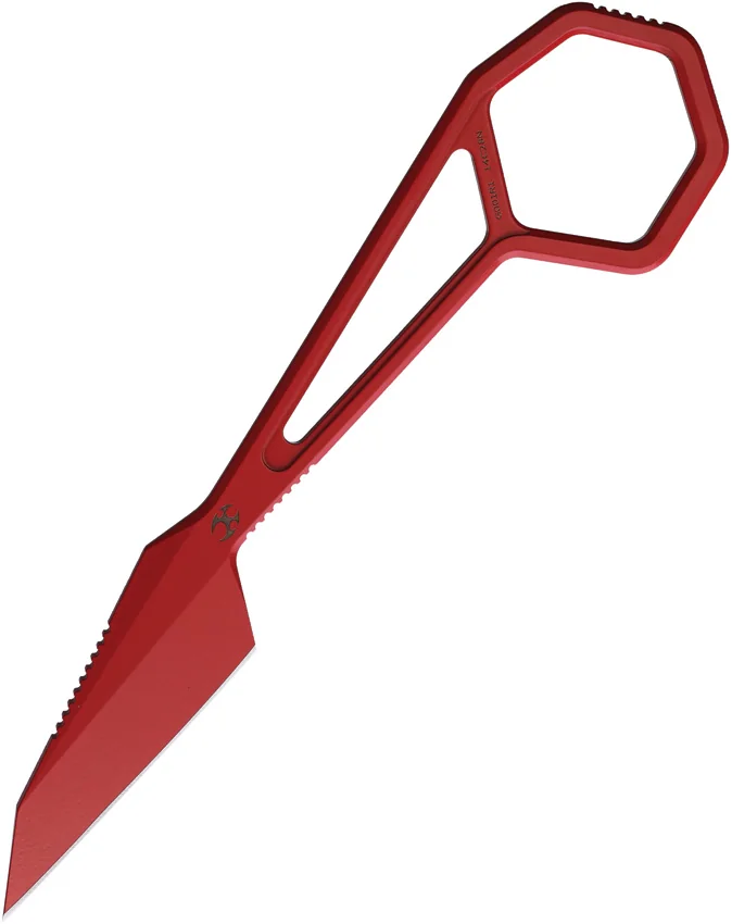 Kansept Ostap Hel HEX Fixed Blade Neck Knife Red (2.25") G001R1