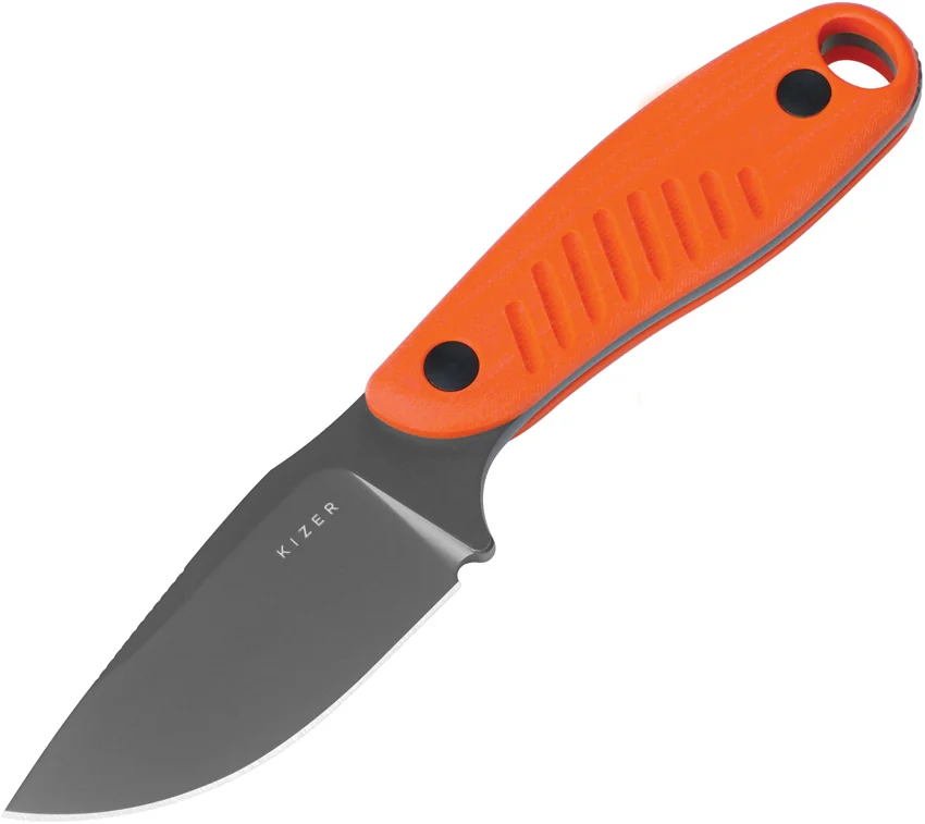 Kizer Hare Fixed Blade Knife Orange G-10 (3.1" Black) 1077A1