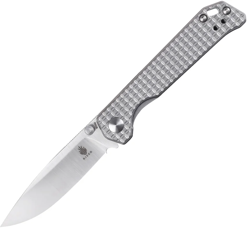 Kizer Azo Vanguard Begleiter Mini Liner Lock Knife Titanium (3" Satin)