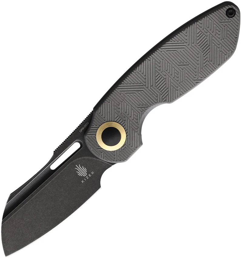 Kizer D.O.C.K. October Cleaver Frame Lock Knife Titanium (2.9" Black) KI3569A2