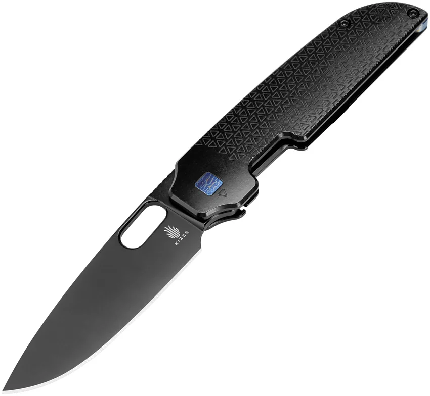 Kizer Varatas Frame Lock Knife Black Titanium (3.2" Black S35VN) Ki3637A2