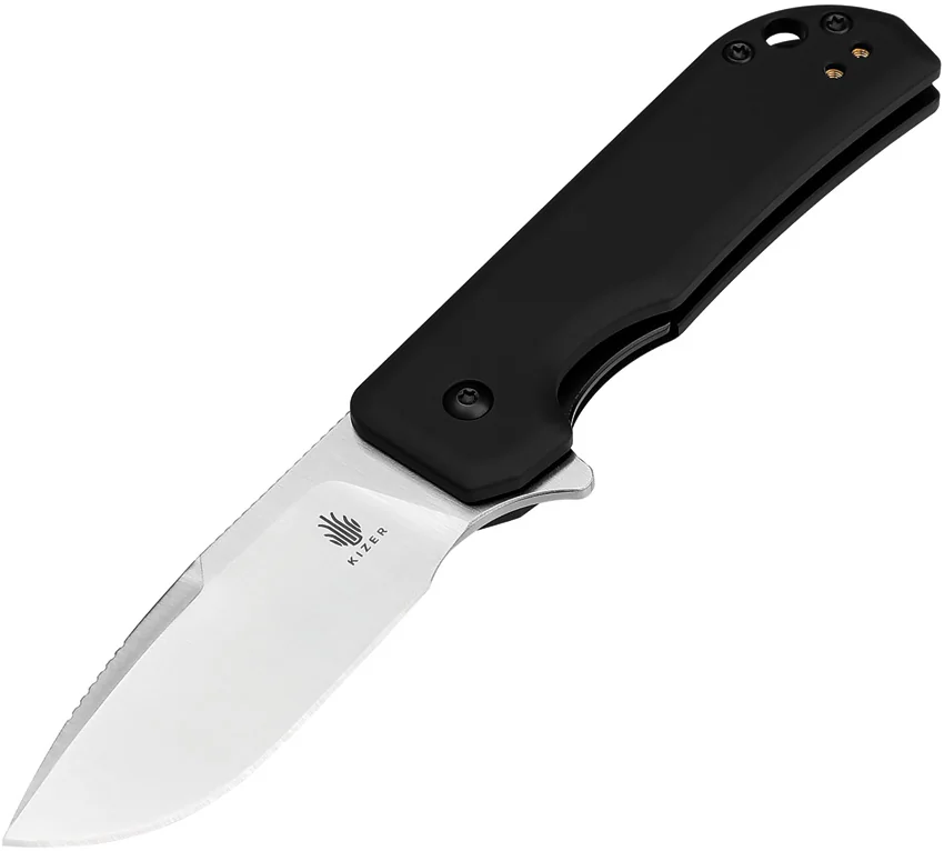 Kizer Azo Nice Guy Liner Lock Knife Black Aluminum (2.4" Satin)