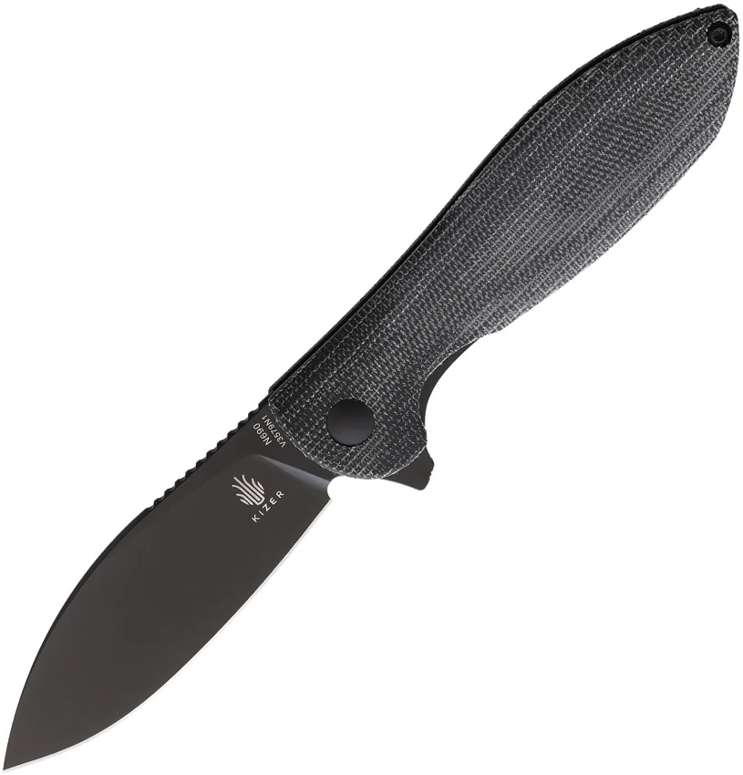 Kizer Vanguard Azo Infinity Liner Lock Knife Black Micarta (3" Black) V3579