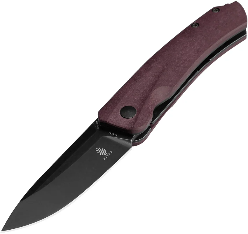 Kizer Agressor Liner Lock Knife Richlite Red (2.99" Black)