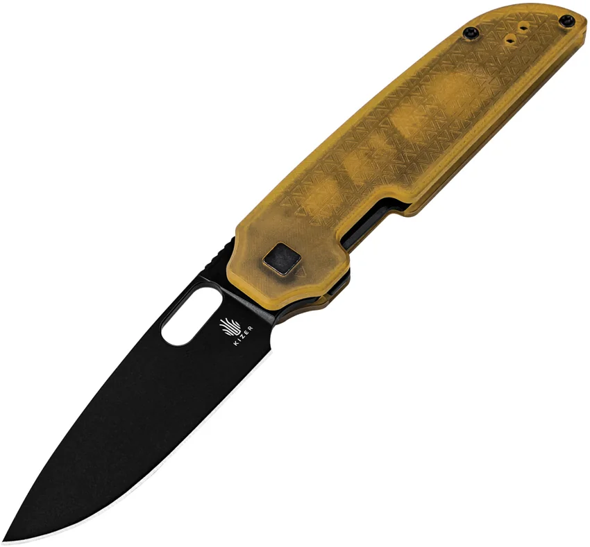 Kizer Varatas Liner Lock Knife Yellow PEI (3.2" Black) V3637C1