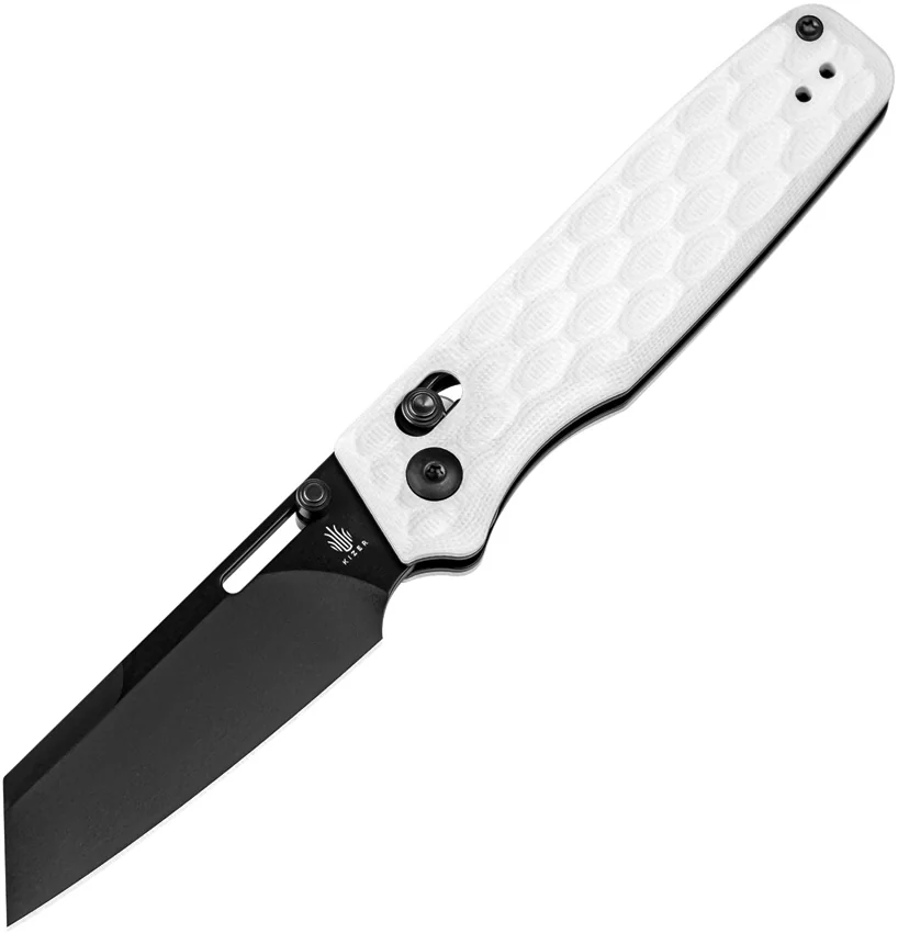 Kizer Task Clutch Lock Knife White G-10 (3" Black)