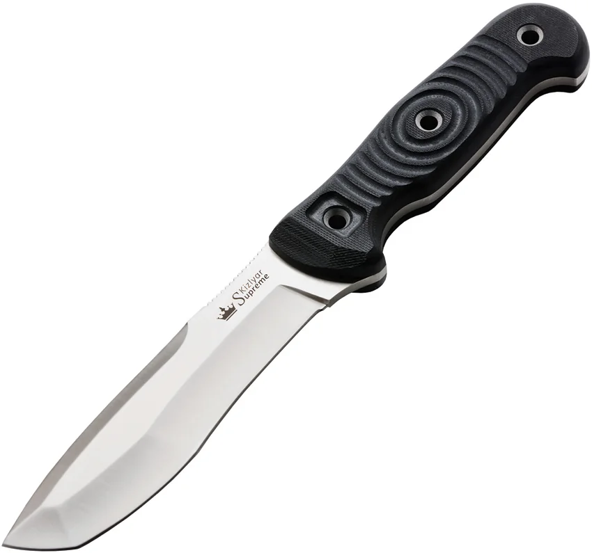 Kizlyar Supreme Knives Vendetta Fixed Blade Knife Black G10 (5.25" Satin) KK0221