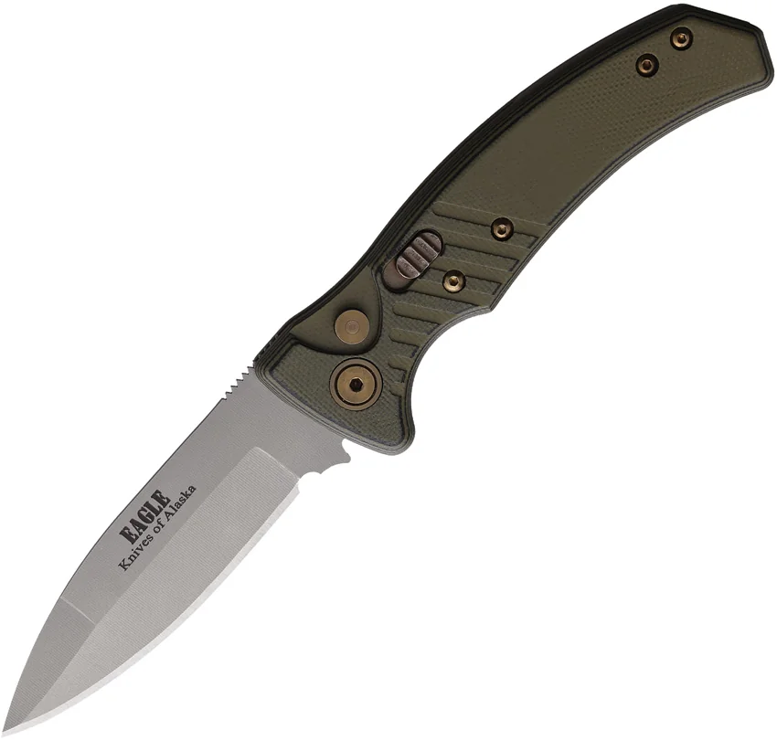 Knives Of Alaska Auto Eagle Button Lock Blk/OD