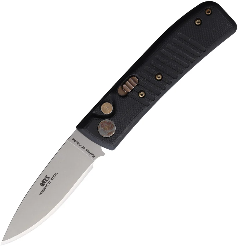 Knives Of Alaska Auto Onyx Button Lock Blk G10