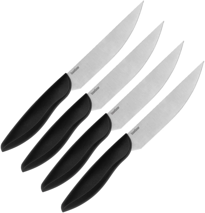 Kershaw 4-Piece Serrated Steak Knife Set Black Polymer