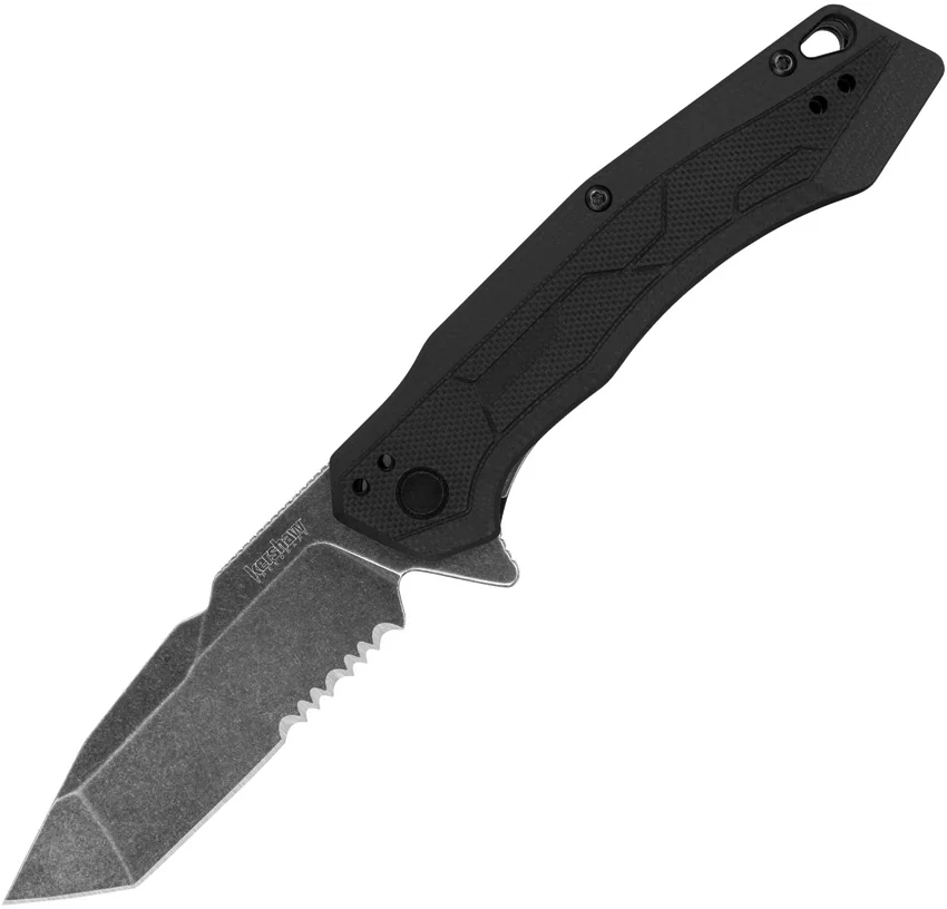 Kershaw Analyst Tanto Assisted Opening Knife Black FRN (3.25" BlackWash Serr)