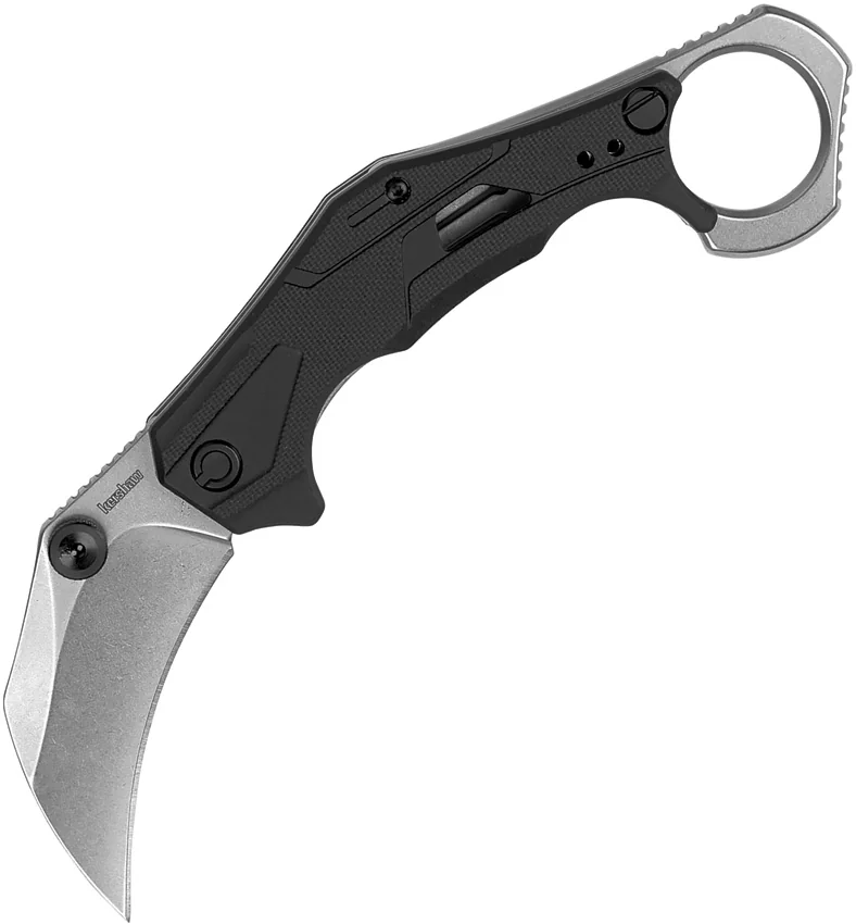 Kershaw Outlier Assisted Karambit Knife Black GRN (2.5" Stonewash)