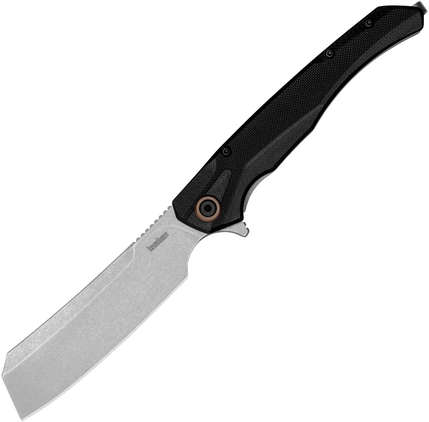 Kershaw Strata Cleaver Frame Lock Knife Black G-10 (4" Stonewash) 2078