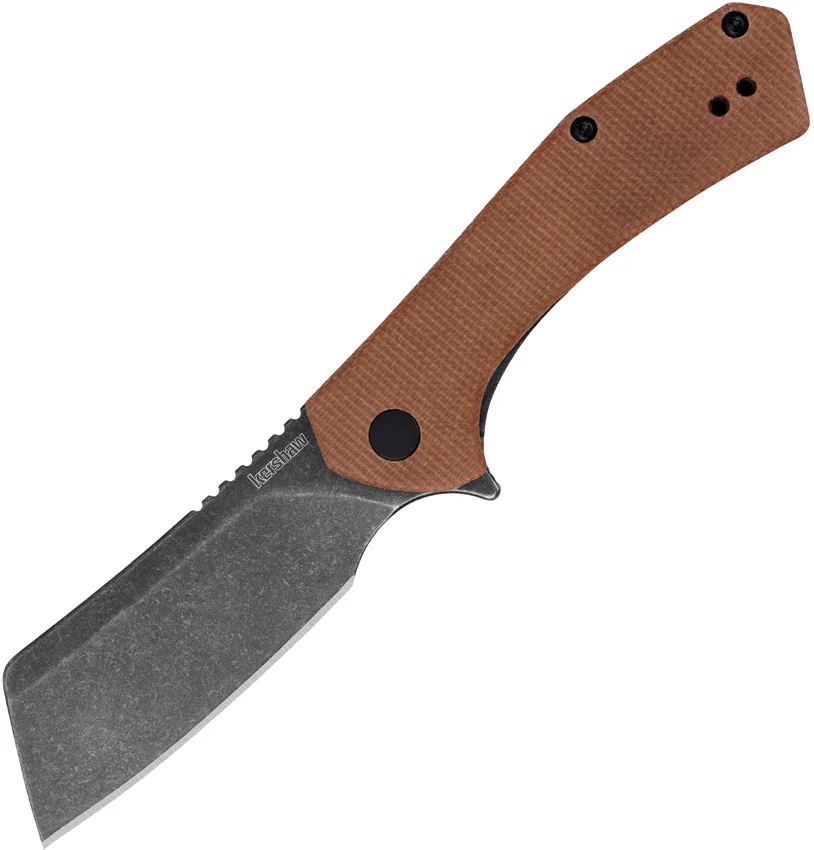 Kershaw Static Cleaver Liner Lock Knife Brown Micarta (2.8" Black SW D2)