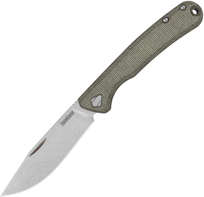 Kershaw Federalist Folding Knife Green Micarta (3.25" Stonewash) 4320