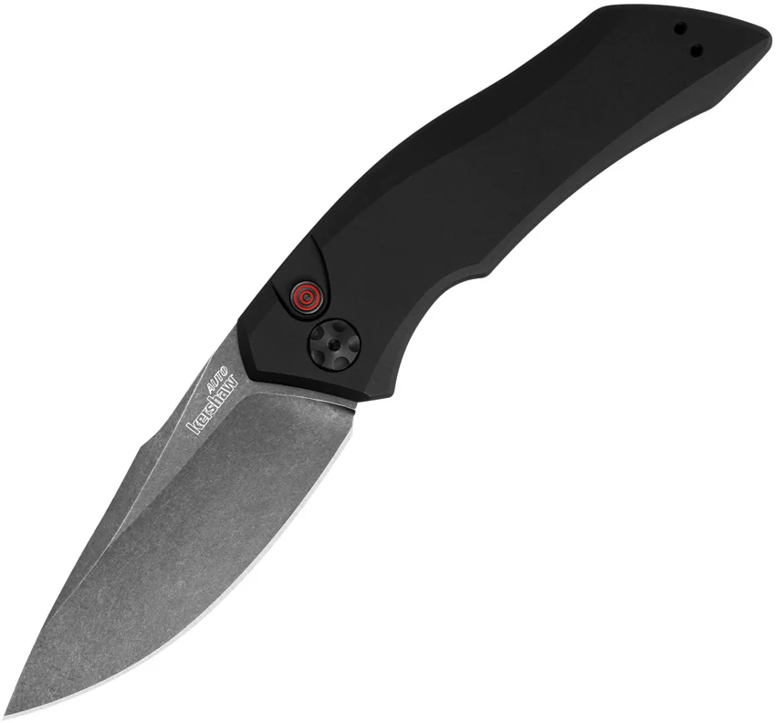 Kershaw Launch 1 Automatic Knife Black Aluminum (3.4" BlackWash) 7100BW