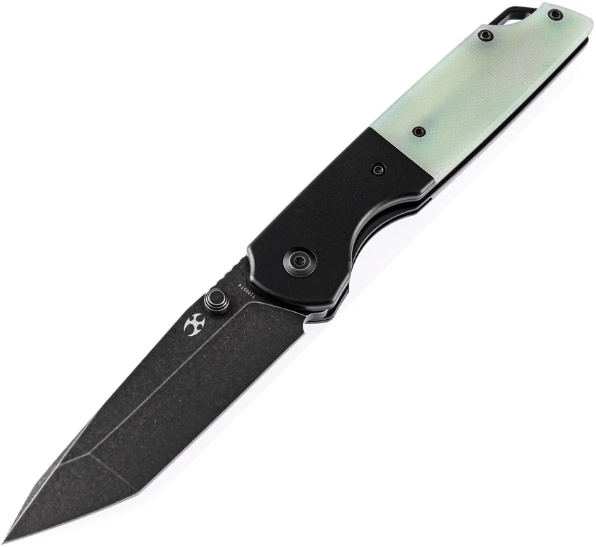 Kansept Warrior Tanto Liner Lock Knife Jade G-10 (3.46" Black Stonewash)