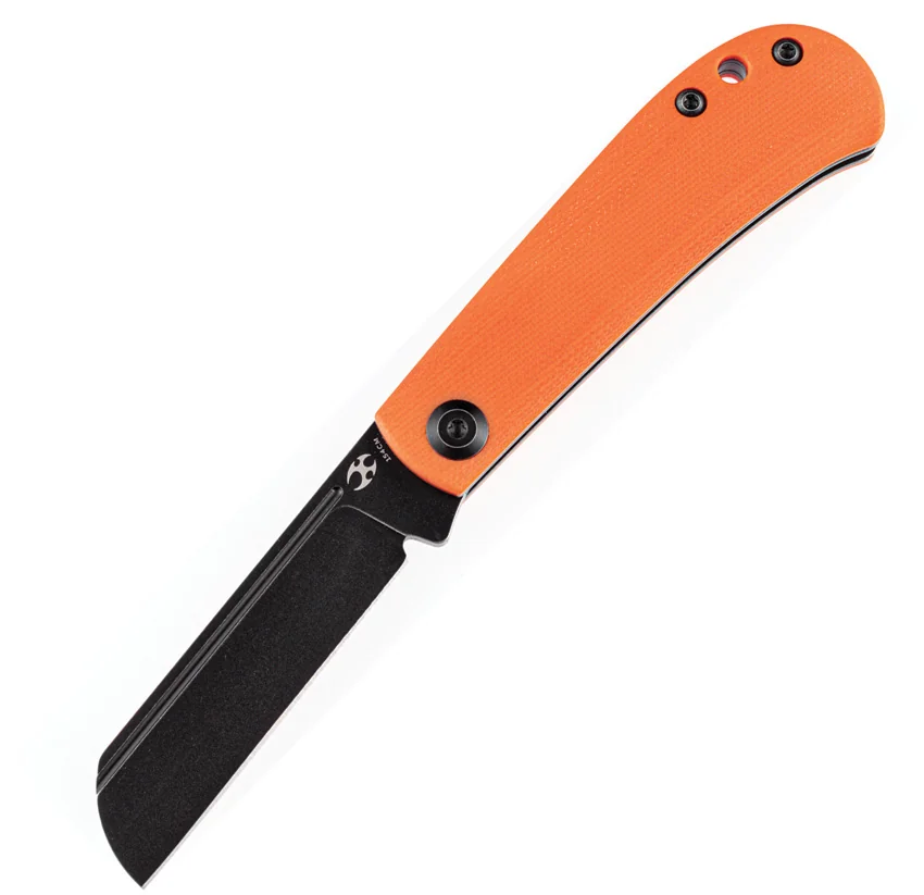 Kansept Knives Swan Bevy Slip Joint Knife Orange G-10 (2.5" Black SW)