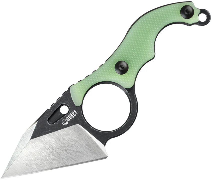 Kubey Hippocam EDC Fixed Blade Knife Jade G-10 (2.36" Two-Tone) KU166B