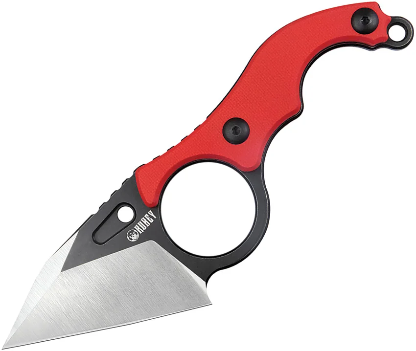Kubey Hippocam EDC Fixed Blade Knife Red G-10 (2.4" Two-Tone) KU166D