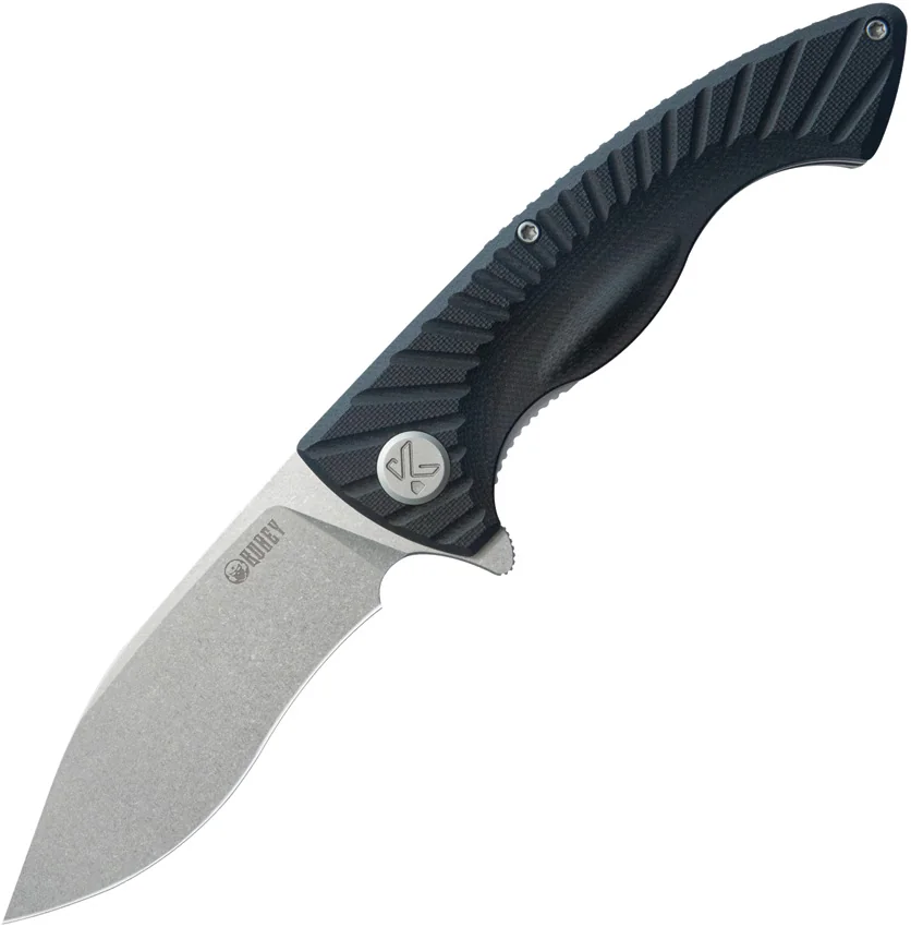 Kubey Knives Timberwolf Liner Lock Knife Black G-10 (3.5" SW)