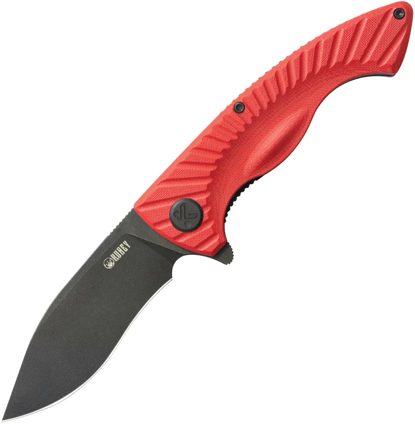 Kubey Knives Timberwolf Liner Lock Knife Red G-10 (3.5" Black SW)