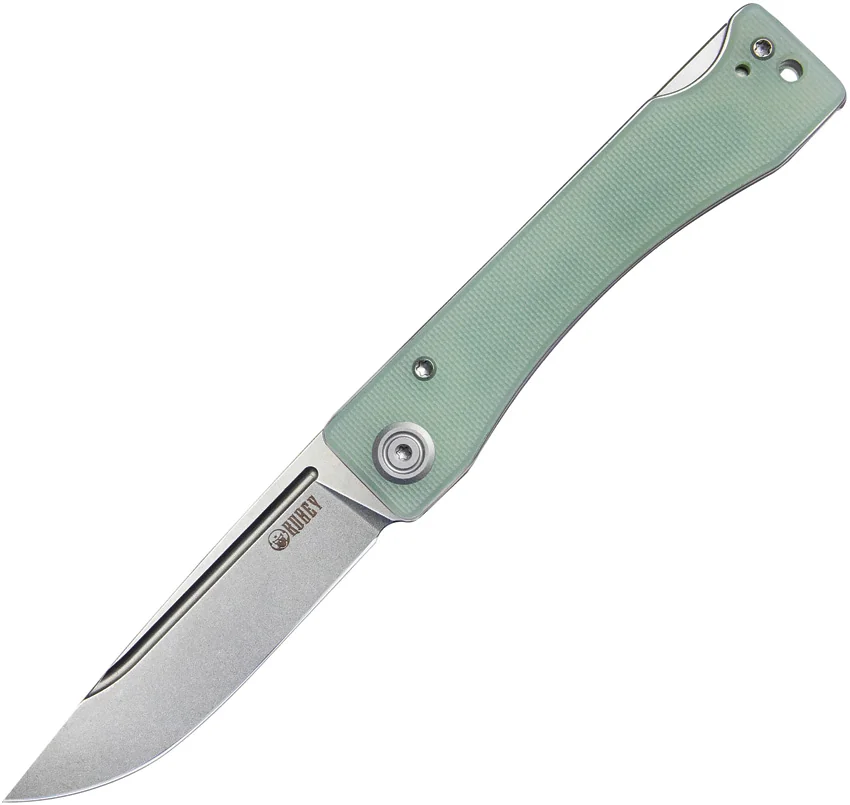 Kubey Knives Akino Lockback Knife Jade G-10 (3.03 Bead Blasted)