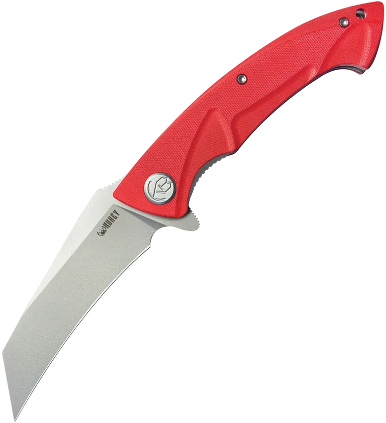Kubey Anteater Nest Liner Lock Knife Red G-10 (3.5" Bead Blast)
