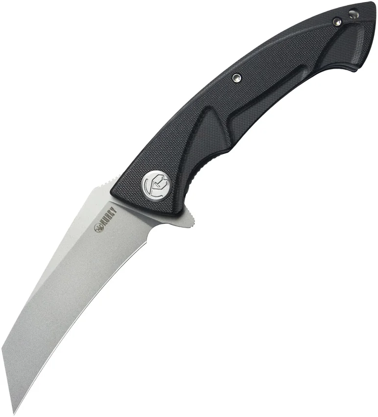Kubey Anteater Nest Liner Lock Knife Black G-10 (3.5" Bead Blast)