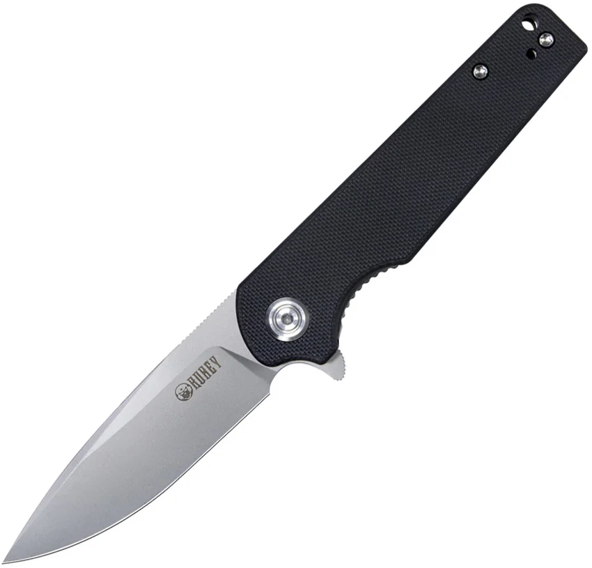 Kubey Wolverine Liner Lock Knife Black G-10 (3" Bead Blast D2)