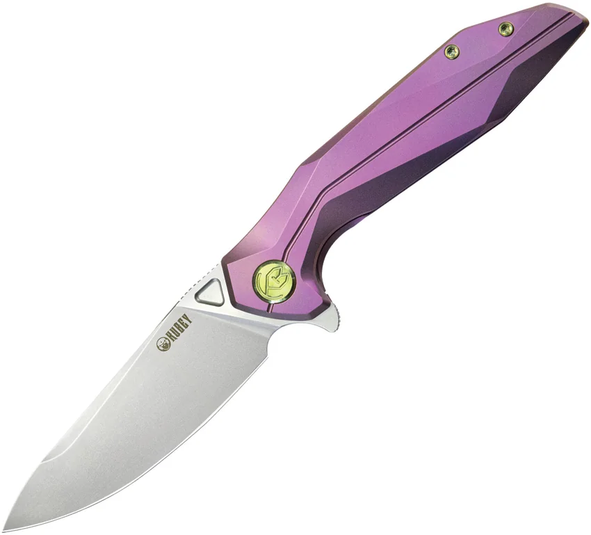 Kubey Nova Frame Lock Purple Titanium (3.7" Bead Blasted)