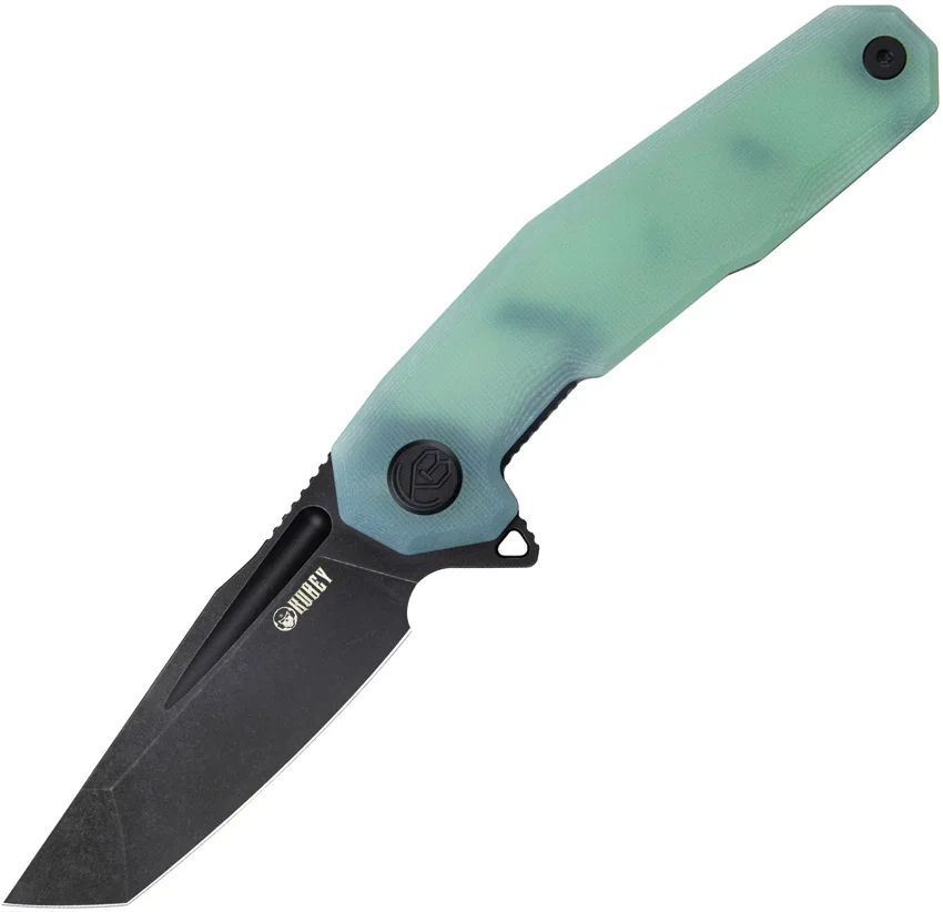 Kubey Carve Nest Liner Lock Knife Jade G-10 (3.27" Black Stonewash) KB237F