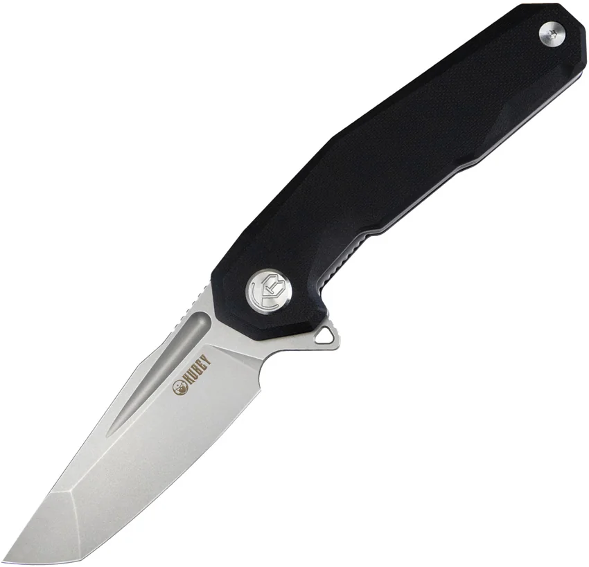 Kubey Carve Nest Liner Lock Knife Black G-10 (3.72" Bead Blast) KB237G