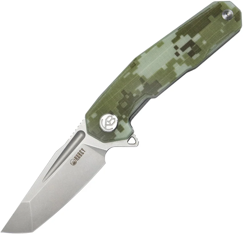 Kubey Carve Nest Liner Lock Knife Camo G-10 (3.27" Sandblast) KB237H