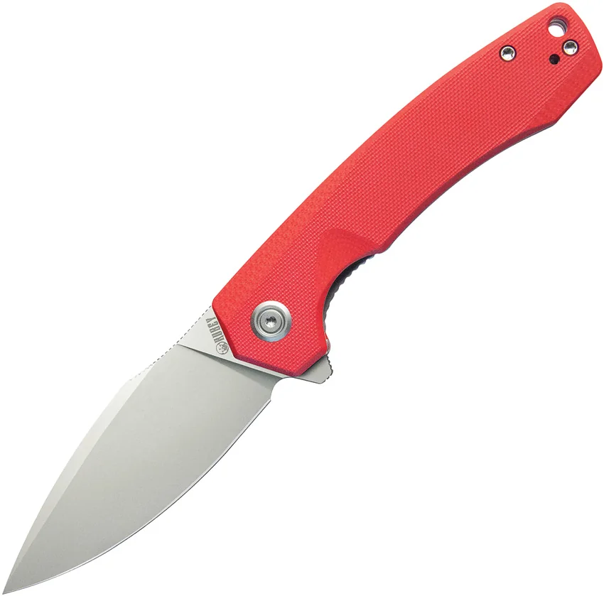 Kubey Calyce Liner Lock Red G-10 (3.27" Bead Blasted)