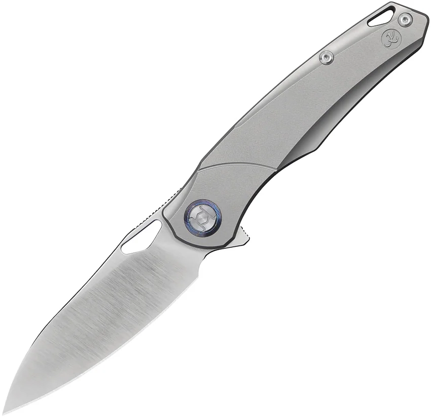 Kunwu Knives Zen Elmax Frame Lock Knife - Gray Titanium