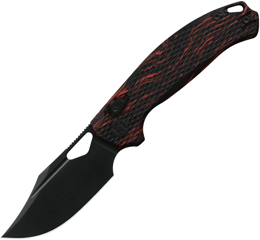Kunwu DJANGO Clip Point XT Lock Knife Black/Red G-10 (3.2" Black ELMAX) X707A-1