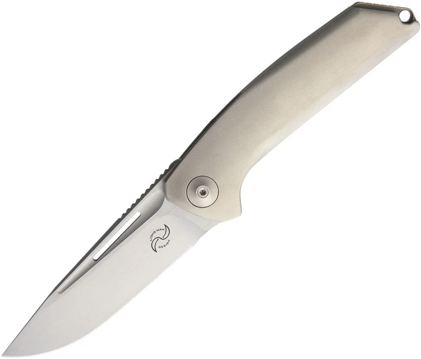 Liong Mah Design Endevour Frame Lock Knife Textured Titanium (3.75" Hand Satin)