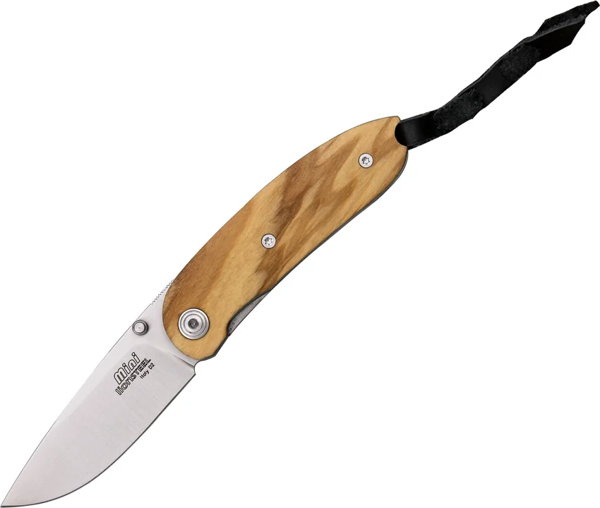 LionSteel Mini Olive Wood Liner Lock Knife (2.375" Satin) 8210 UL
