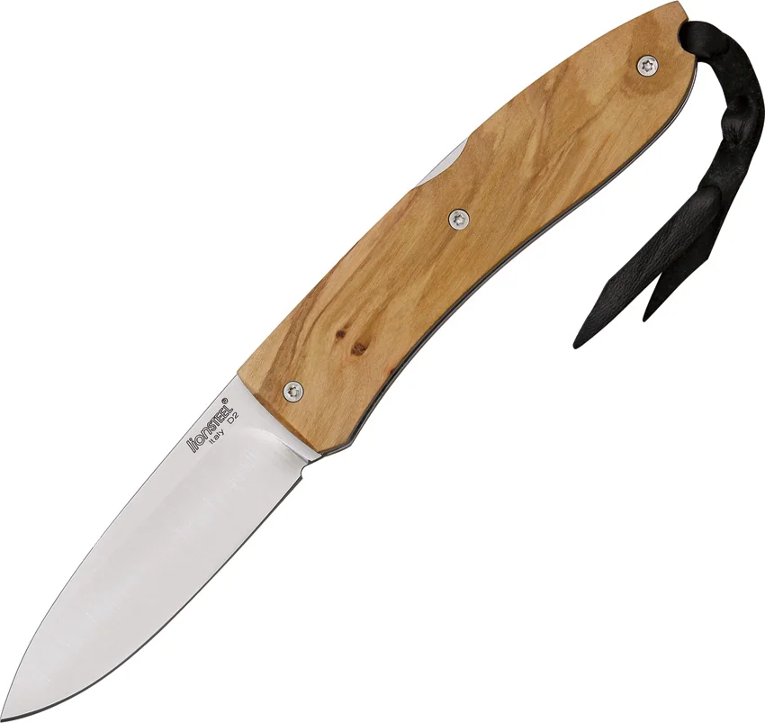 LionSteel Opera Knife Olive Wood (3" Satin Plain) 8800 UL