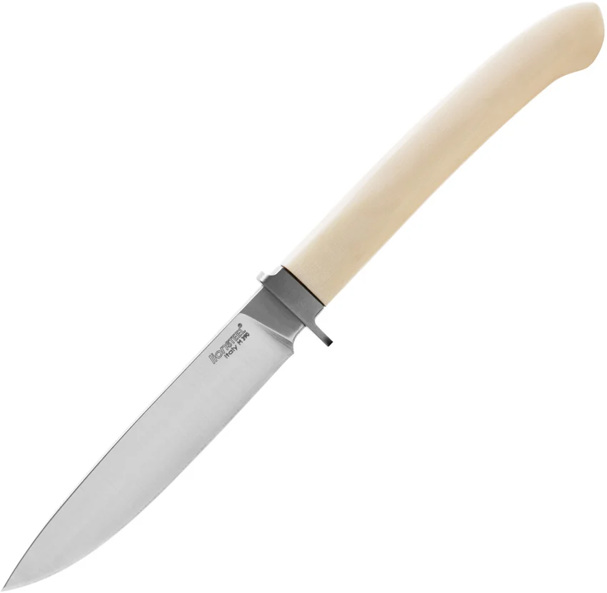 LionSteel AGO Fixed Blade Knife White Micarta (3.1" Satin M390) AG1 M