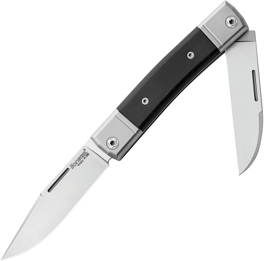 LionSteel BestMan 2-Bladed Traditional Knife Ebony Wood (2.88" Satin)