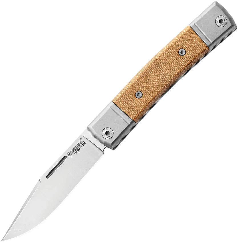 LionSteel BestMan Slip Joint Knife Natural Micarta (2.8" Satin)