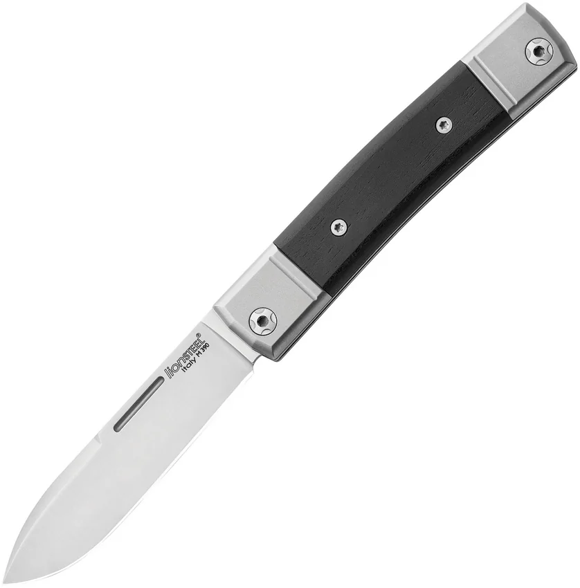 LionSteel BestMan 2 Drop Point Traditional Slip Joint Knife Ebony Wood