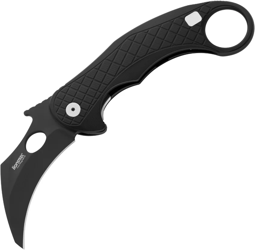 LionSteel Emerson L.E.One Karambit Folding Knife Black Al (3.25" Black MagnaCut)