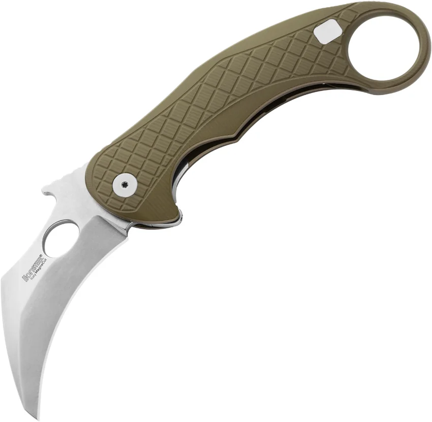 LionSteel Emerson L.E.One Karambit Folding Knife Green Al (3.25" SW MagnaCut)