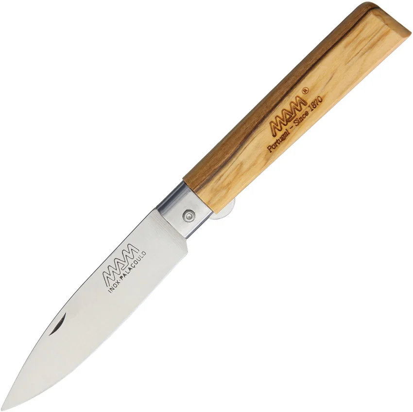 MAM Sleek Folder Liner Lock Knife Olive Wood (3" Satin) MAM2036L