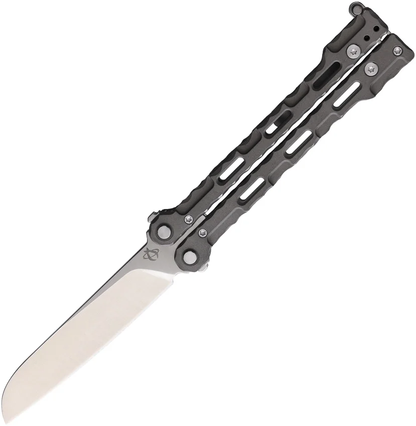 Mantis Dexter Sheepsfoot Balisong Butterfly Knife Titanium (4.5" Satin)