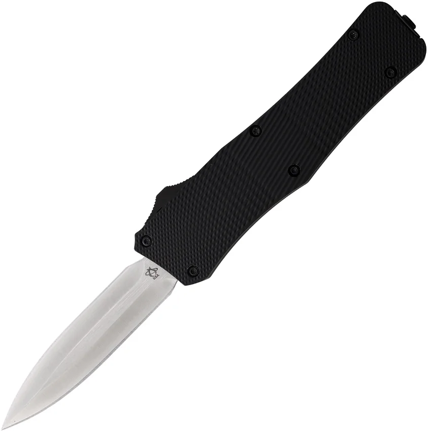 Mantis Auto Stiletto OTF Knife Dagger Black Aluminum (3.2" Satin)